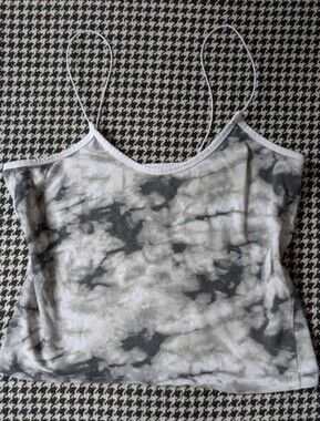 Summer cropped grey tie dye tank top